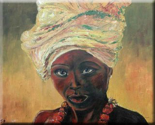 Jeune fille au turban jaune par Françoise Bernardin